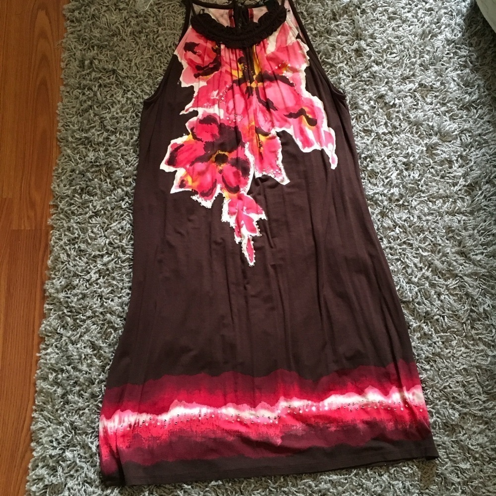 INC International Concepts Floral Tie Dye Dress Large NWT - Picture 7 of 12